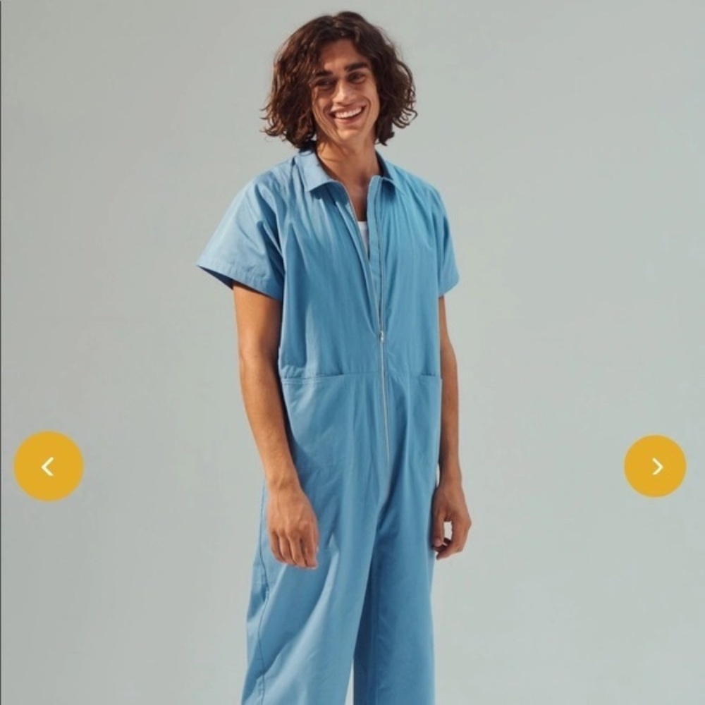 NWT For Days Short Sleeve Coverall, Ocean Blue, XS